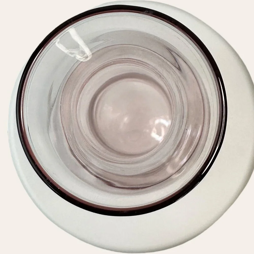 Blush Glass Vase With Round Base And Flared Neck - 10.5 Inches Tall